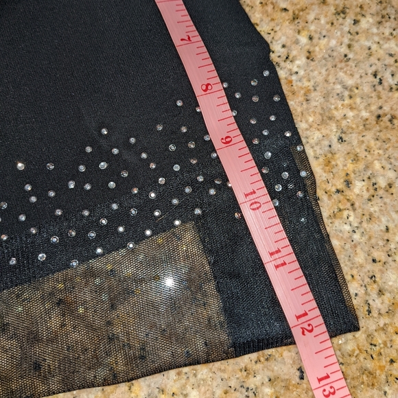 Euphoria Bell Bottom Leggings with Mesh and Rhinestone Flares Size Small - Picture 8 of 8